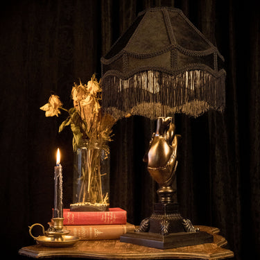 Anatomical heart Lamp gold Edition by The Blackened Teeth Gothic Home Decor