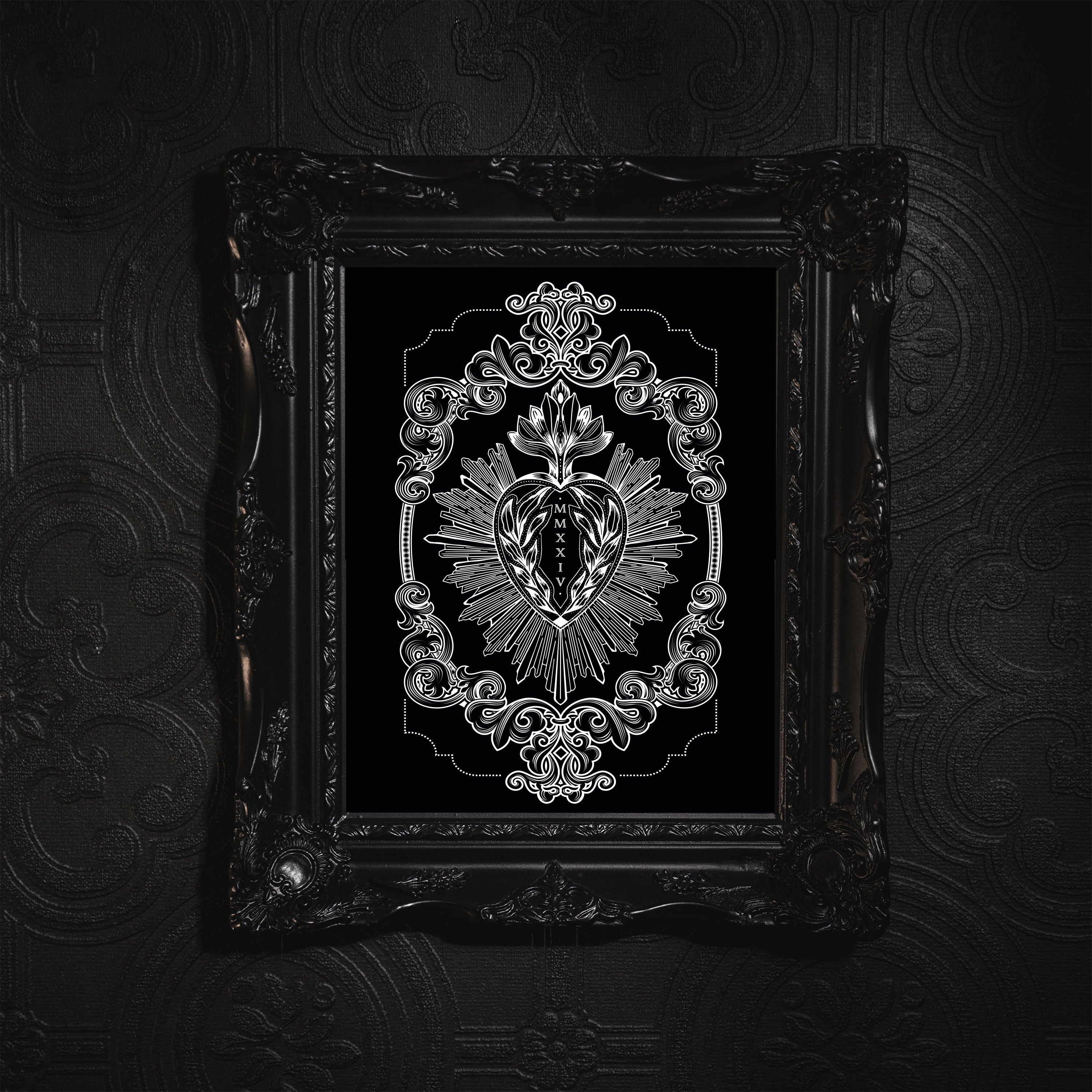 Sacred heart print - The Blackened teeth - Gothic decor