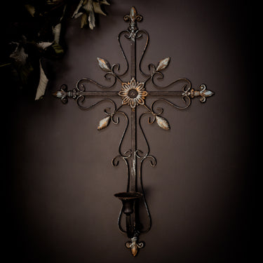 Gothic Cross Candle Holder by The Blackened Teeth Gothic Home Decor