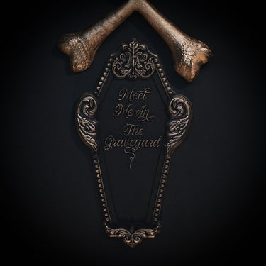 Meet Me In The Graveyard Coffin Plaque by The Blackened Teeth Gothic Home Decor