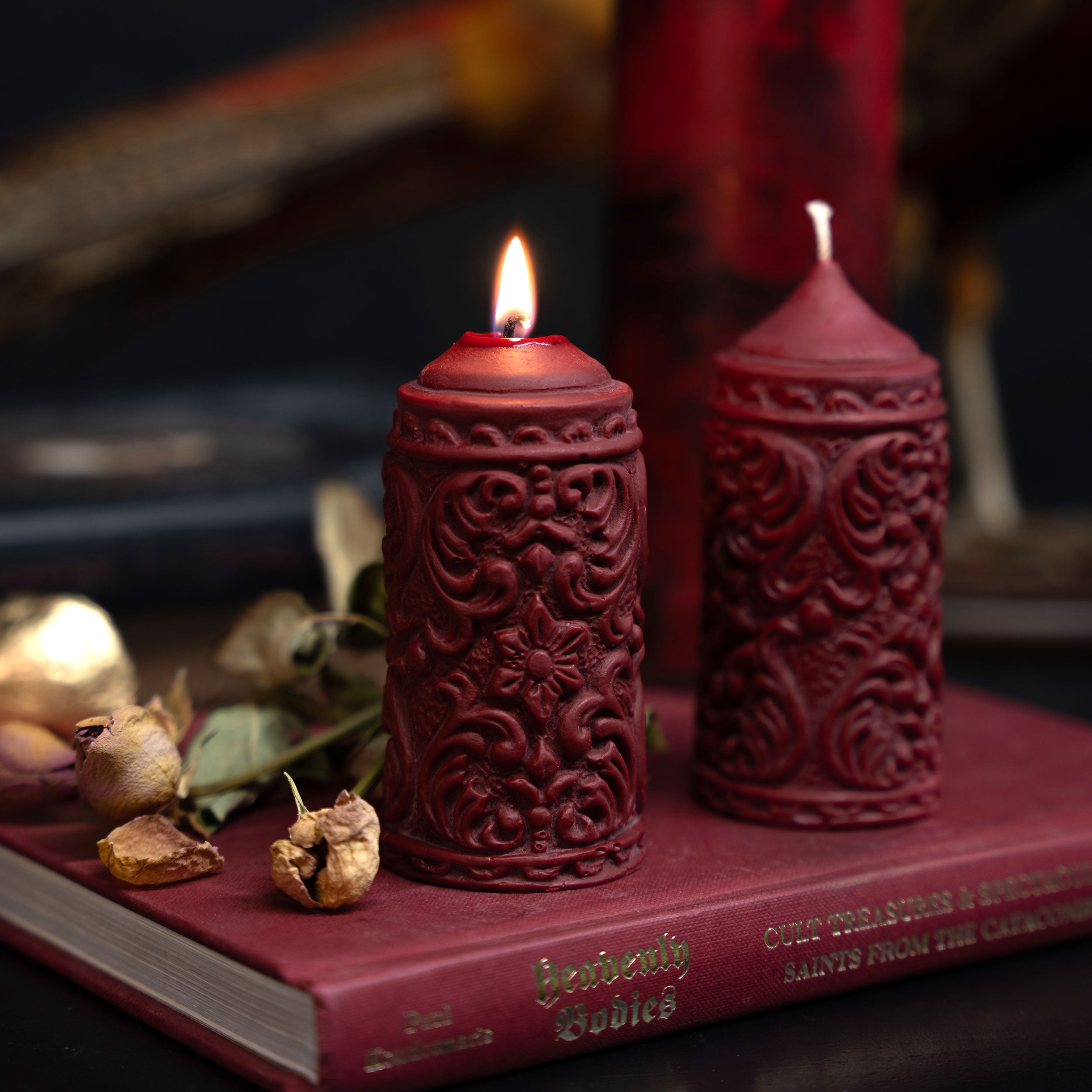 Mildred Gothic Candle Crimson Red The Blackened Teeth Ltd