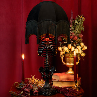The Skeleton Table Lamp Baroque Shade by The Blackened Teeth Ltd Gothic Home Decor