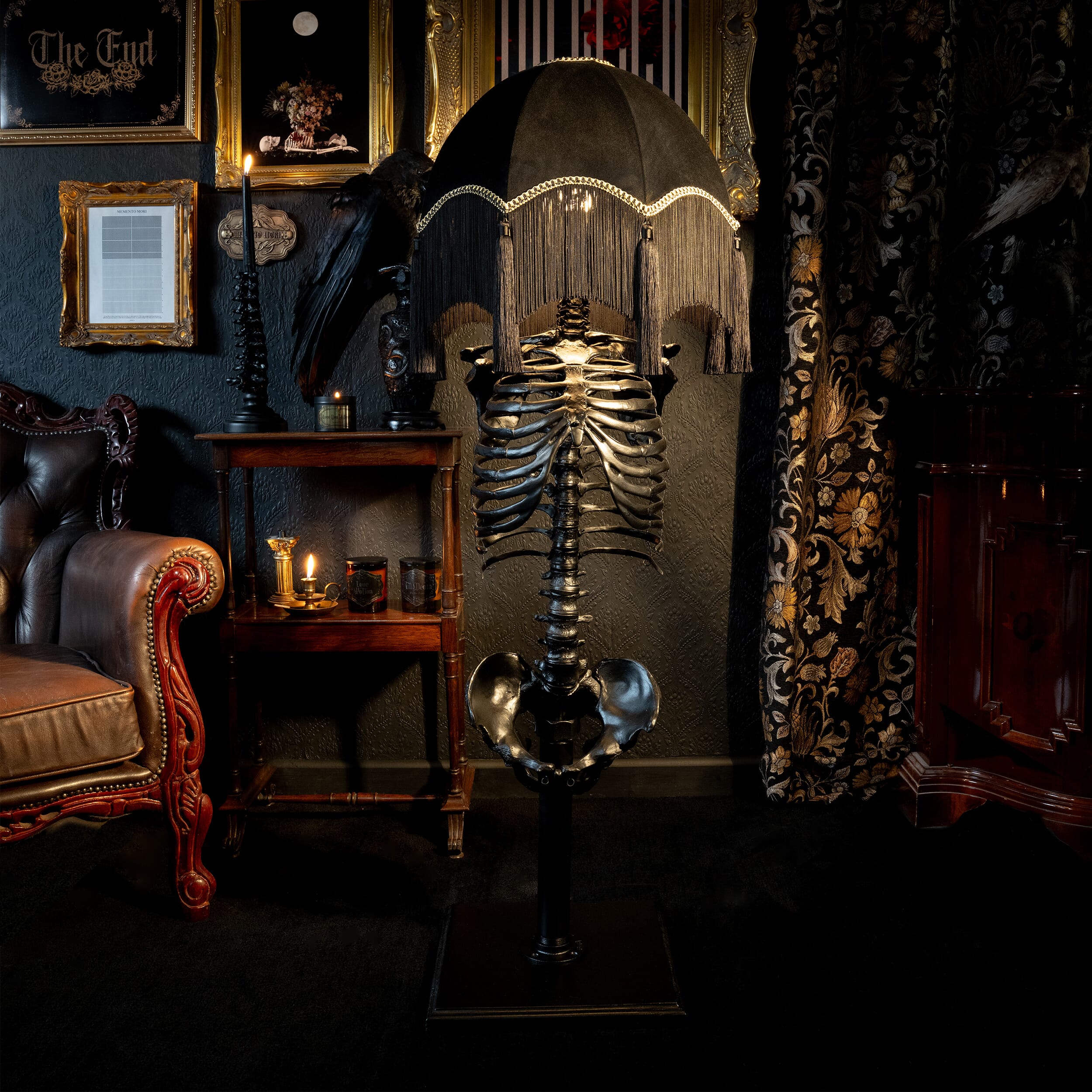 enid edition black skeleton floor lamp gothic lighting the blackened teeth gothic home decor