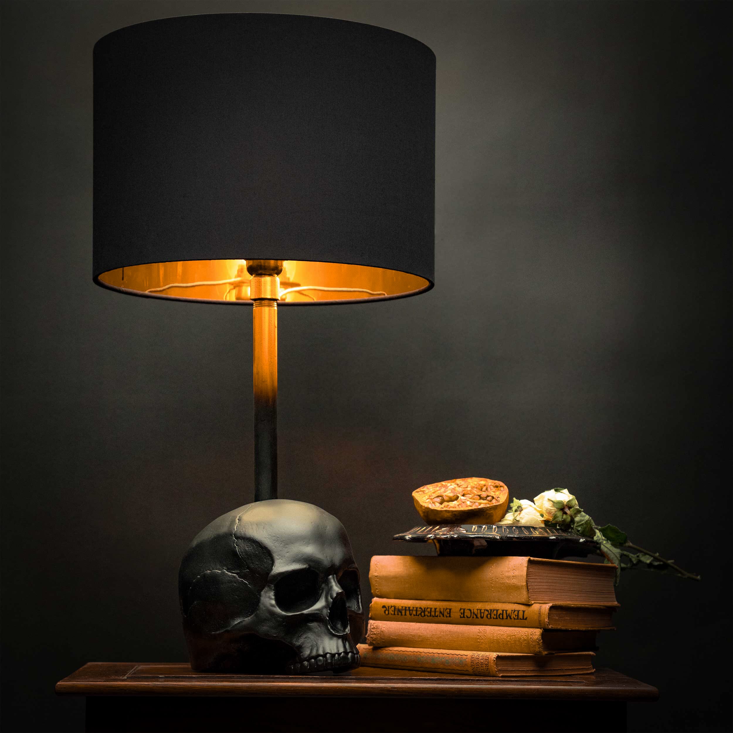 Bedside Table Skull Table Lamp J-ouuo Halloween Skeleton Night