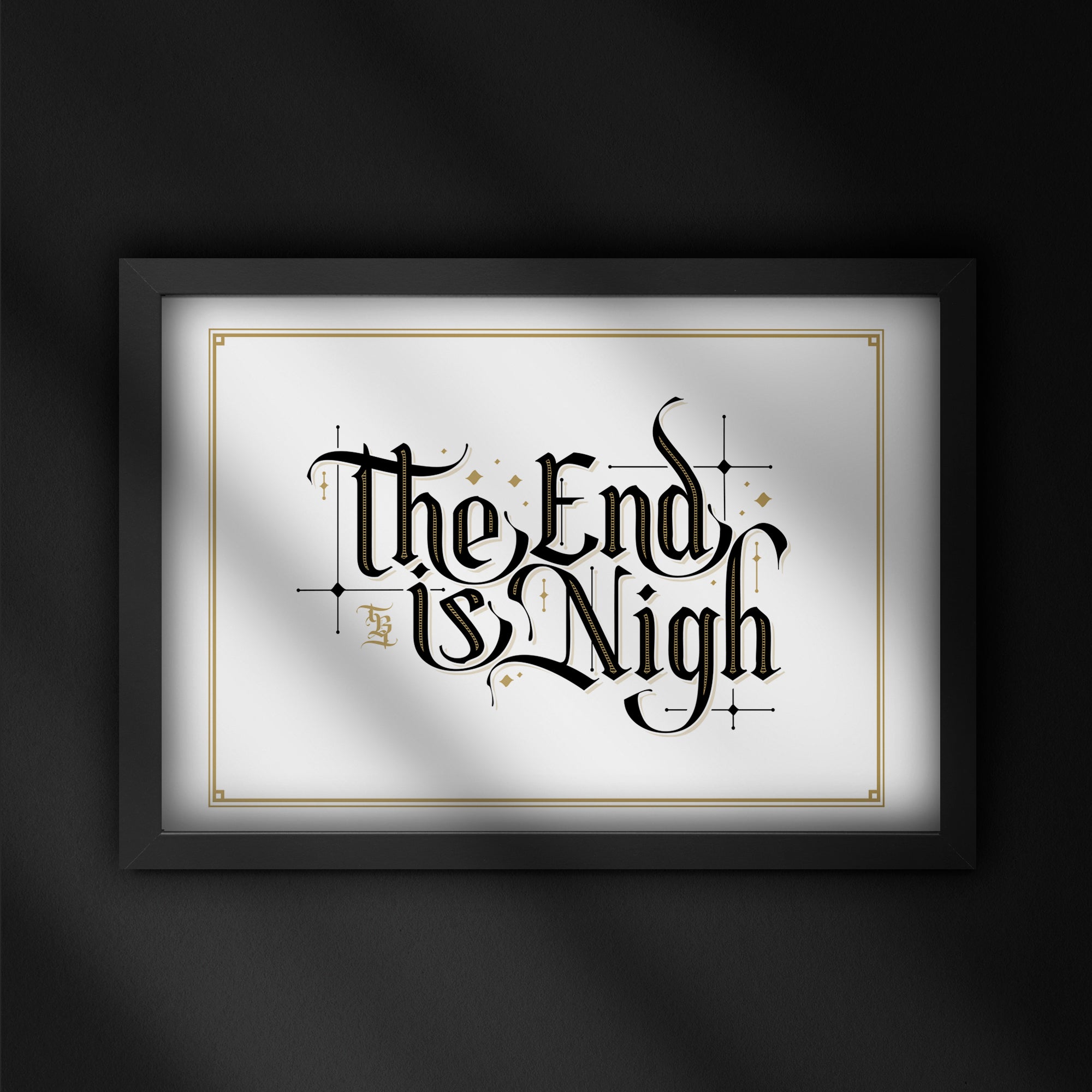 the end is nigh typography print by the blackened teeth gothic home decor 