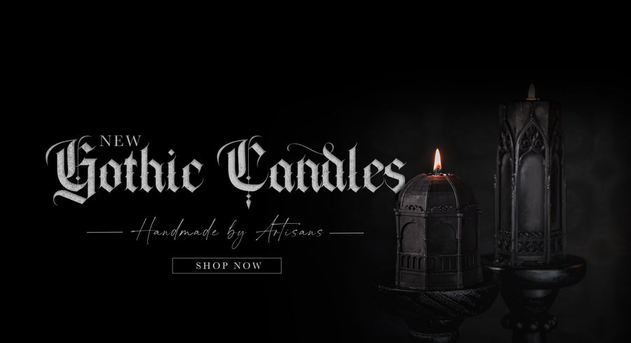 Handmade by our artisans, The Blackened Teeth's new gothic candles will illuminate your home with gothic warmth