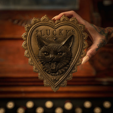 Lucky Cat house Charm by The Blackened Teeth Gothic Home Decor