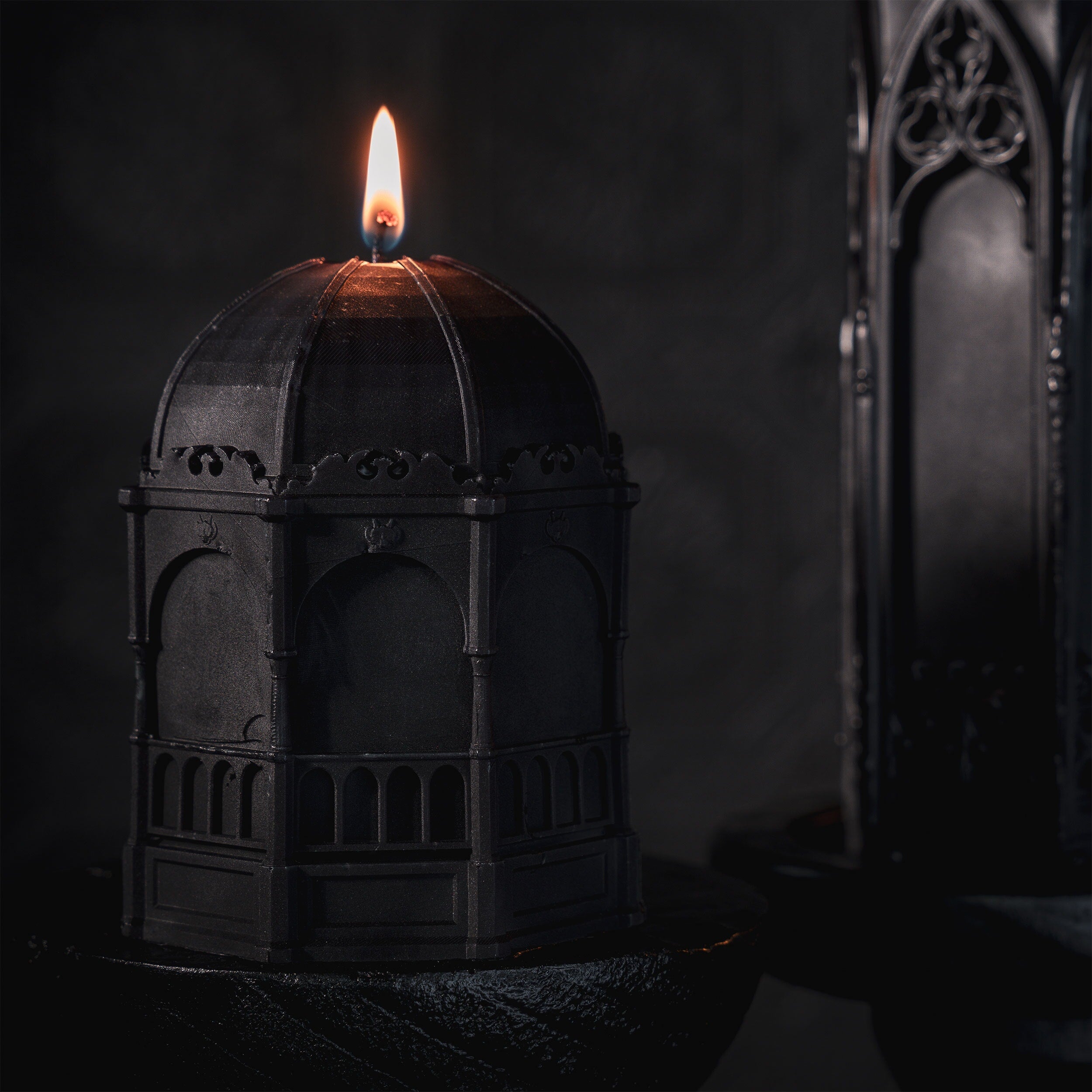 Basilica Gothic pillar candle by The Blackened Teeth Gothic Home Decor
