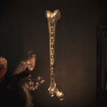 memento mori engraved femur bone the blackened teeth gothic home decor