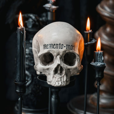 memento mori skull ornament the blackened teeth gothic homeware
