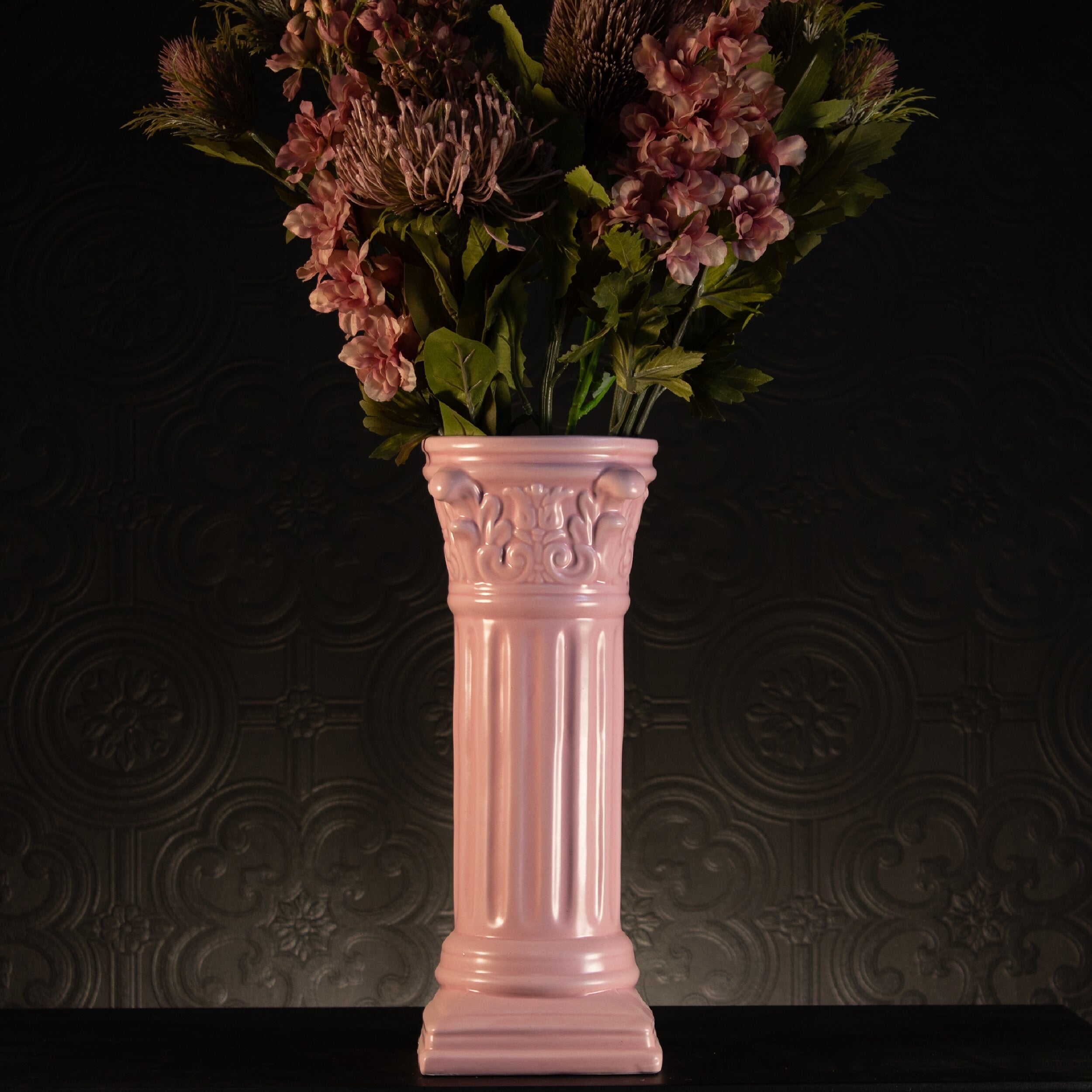 pink column vase in pastel pink by The Blackened Teeth 