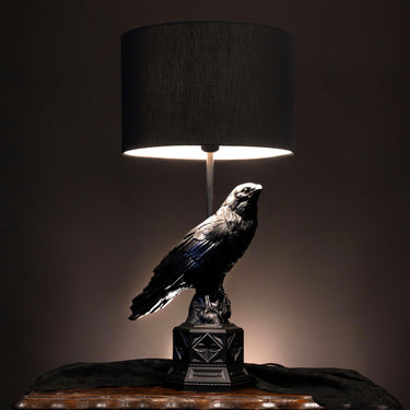 raven gothic lamp black crow the blackened teeth gothic lighting raven on gothic architecture plinth