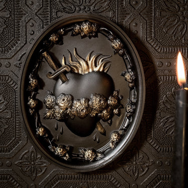 sacred heart wall plaque - the blackened teeth - gothic home decor