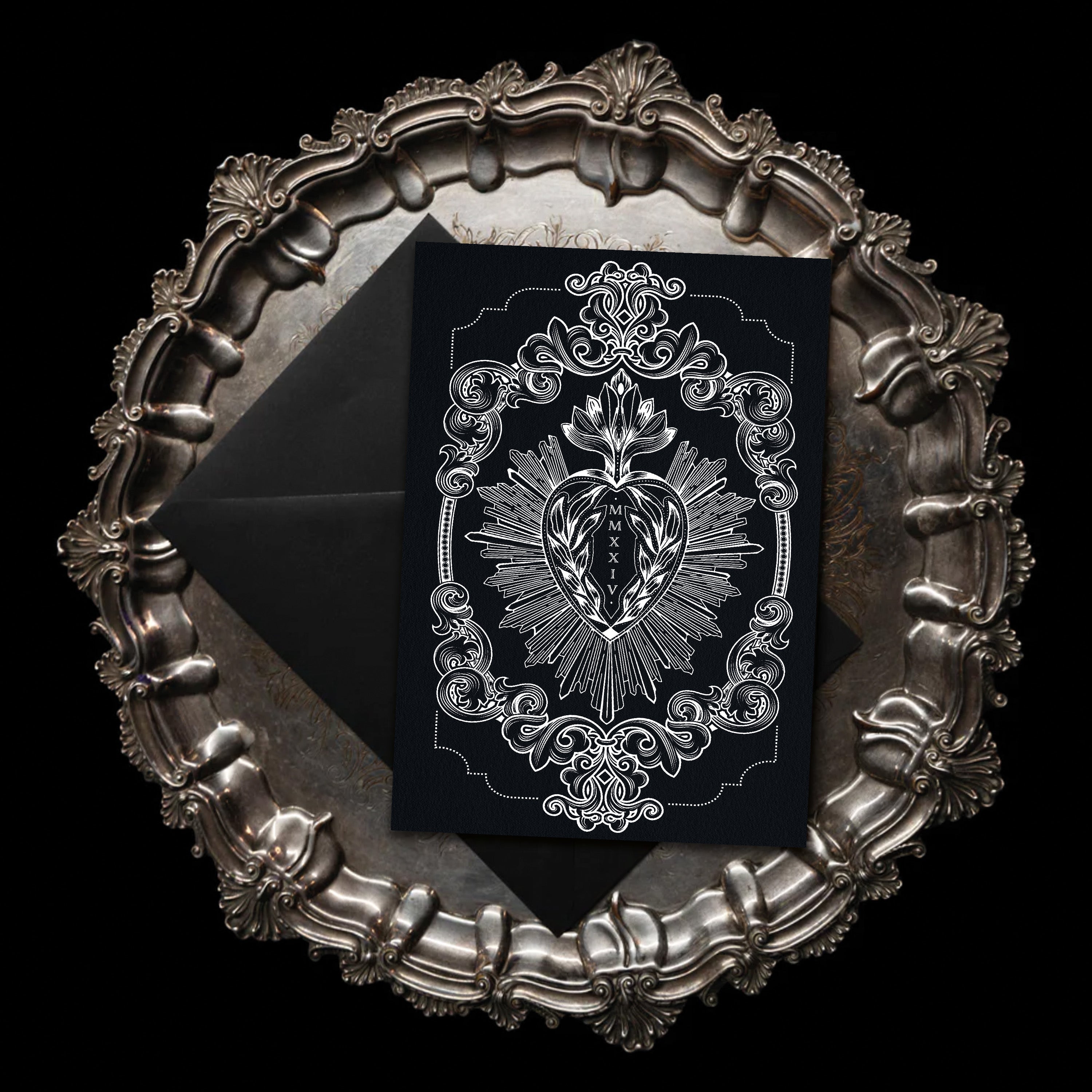 Sacred heart greetings card - the Blackened Teeth - gothic home decor 