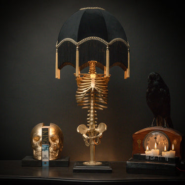 skeleton lamp gold edition the blackened teeth gothic homeware