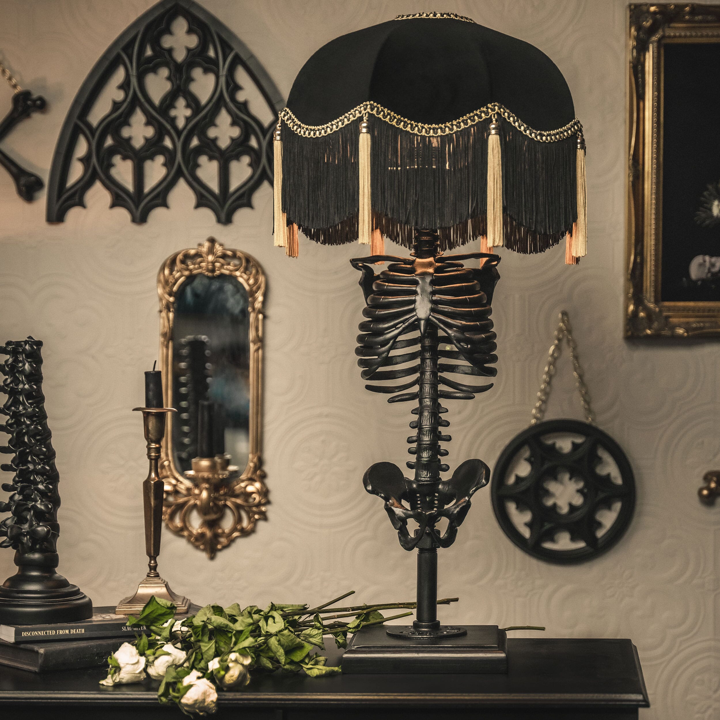 skeleton lamp the blackened teeth baroque edition lottie gothic decor