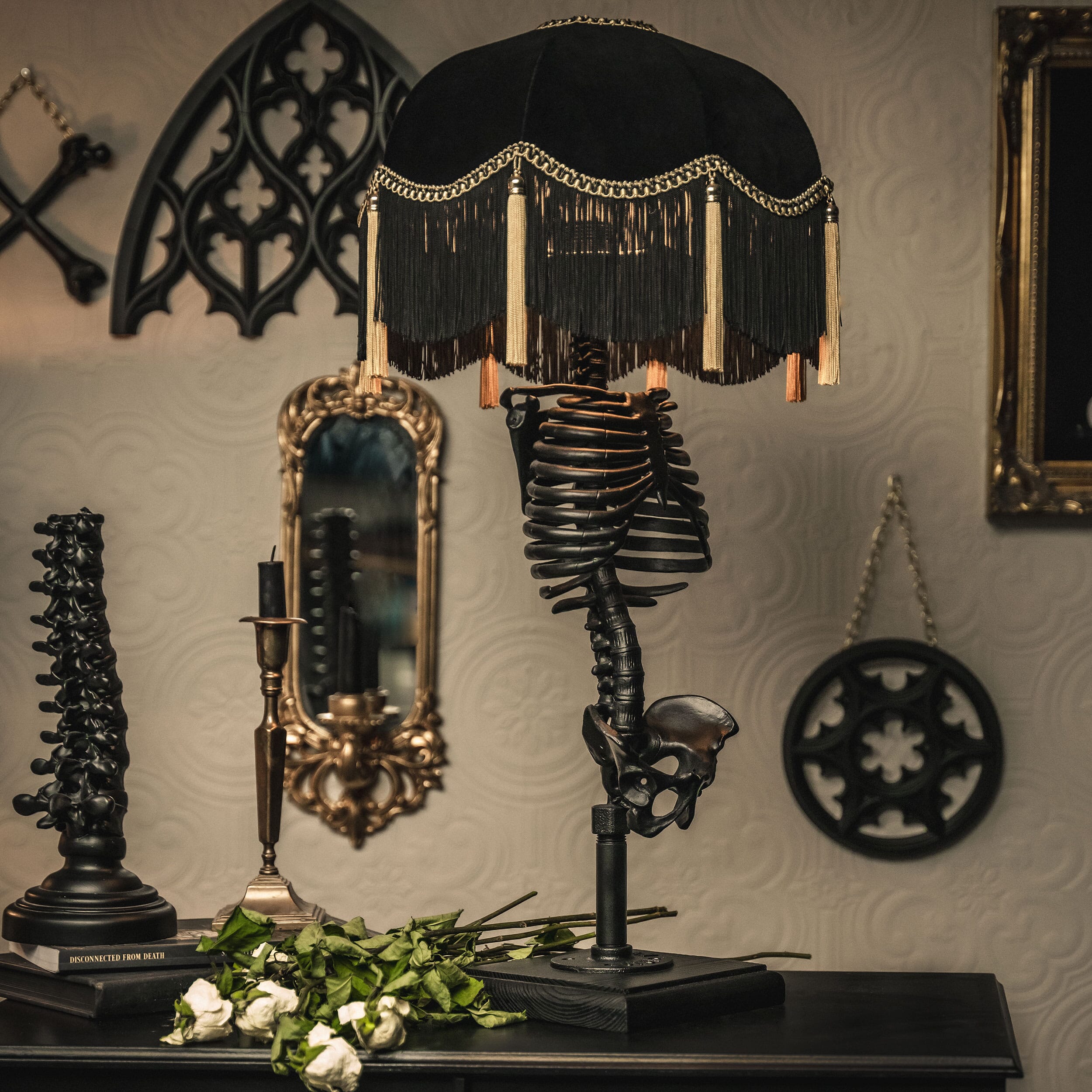 skeleton lamp the blackened teeth baroque edition lottie gothic decor