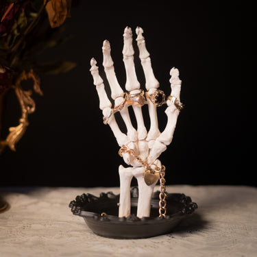 skeleton hand jewellery ring holder stand gothic necklace stand the blackened teeth gothic homeware gothic decor