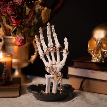 skeleton hand jewellery ring holder stand gothic necklace stand the blackened teeth gothic homeware gothic decor