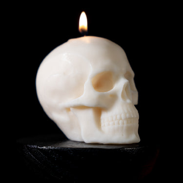 Blackened teeth Skull Candle - Gothic home decor