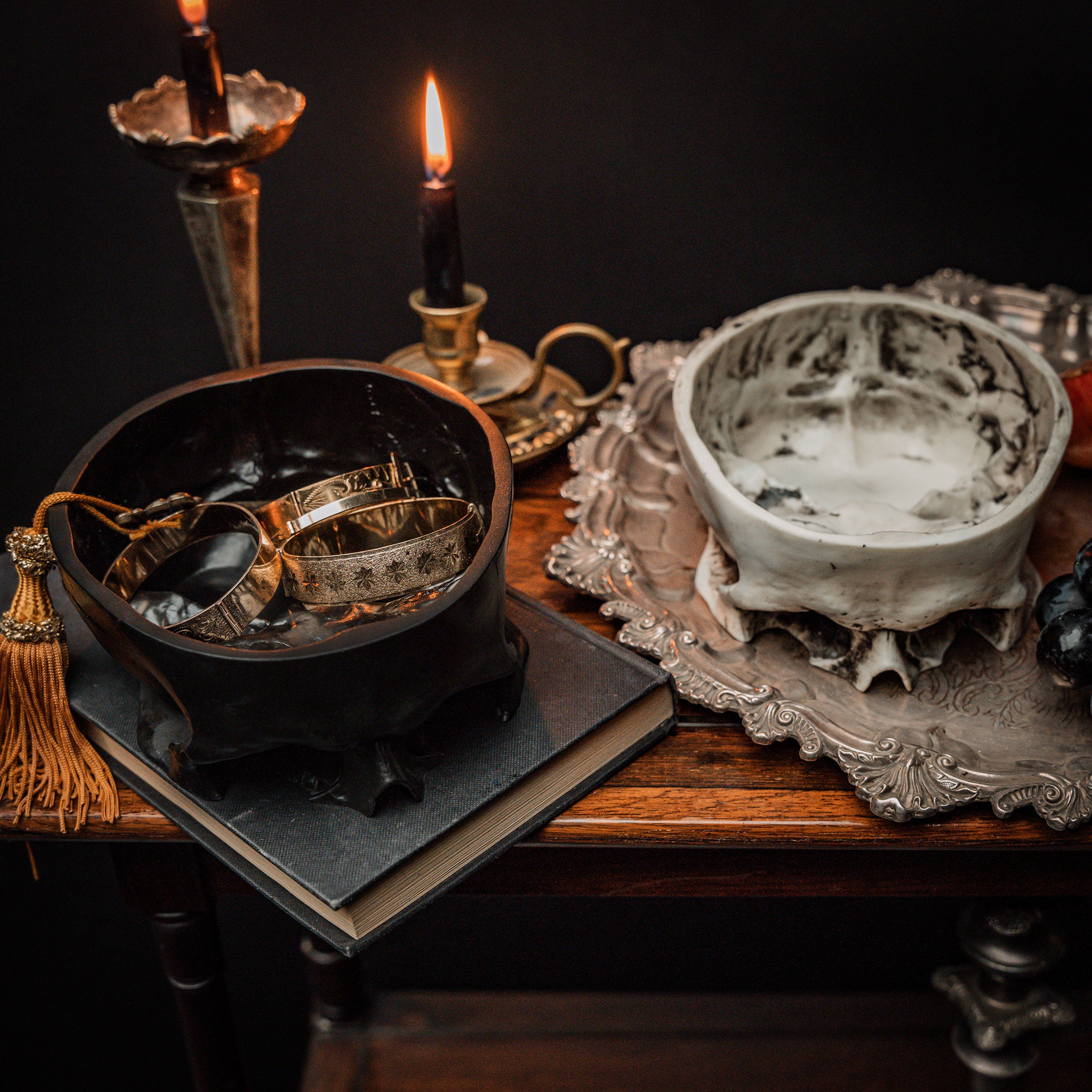 Skull Trinket Bowl Gothic Home Decor by The Blackened Teeth Ltd