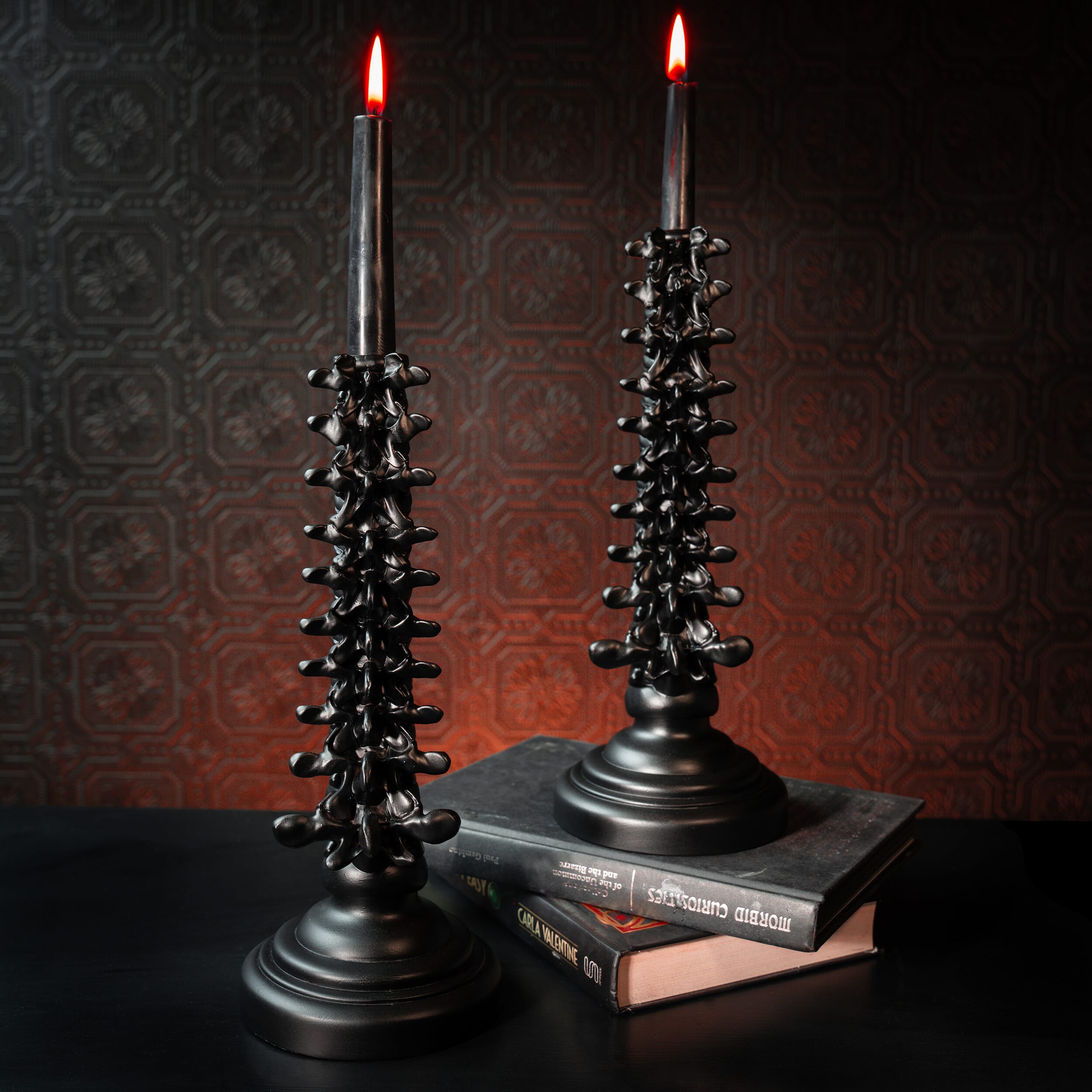 spine candle holder the blackened teeth gothic home decor