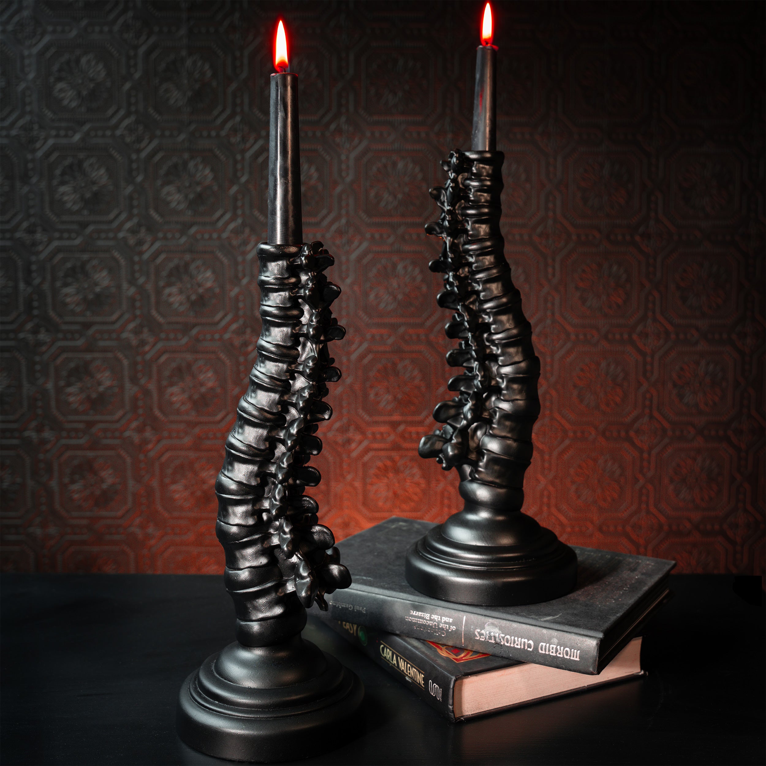 spine candle holder the blackened teeth gothic home decor