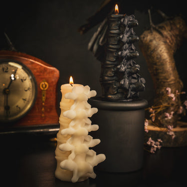 spine candle the blackened teeth gothic candles ossuary candle gothic homeware