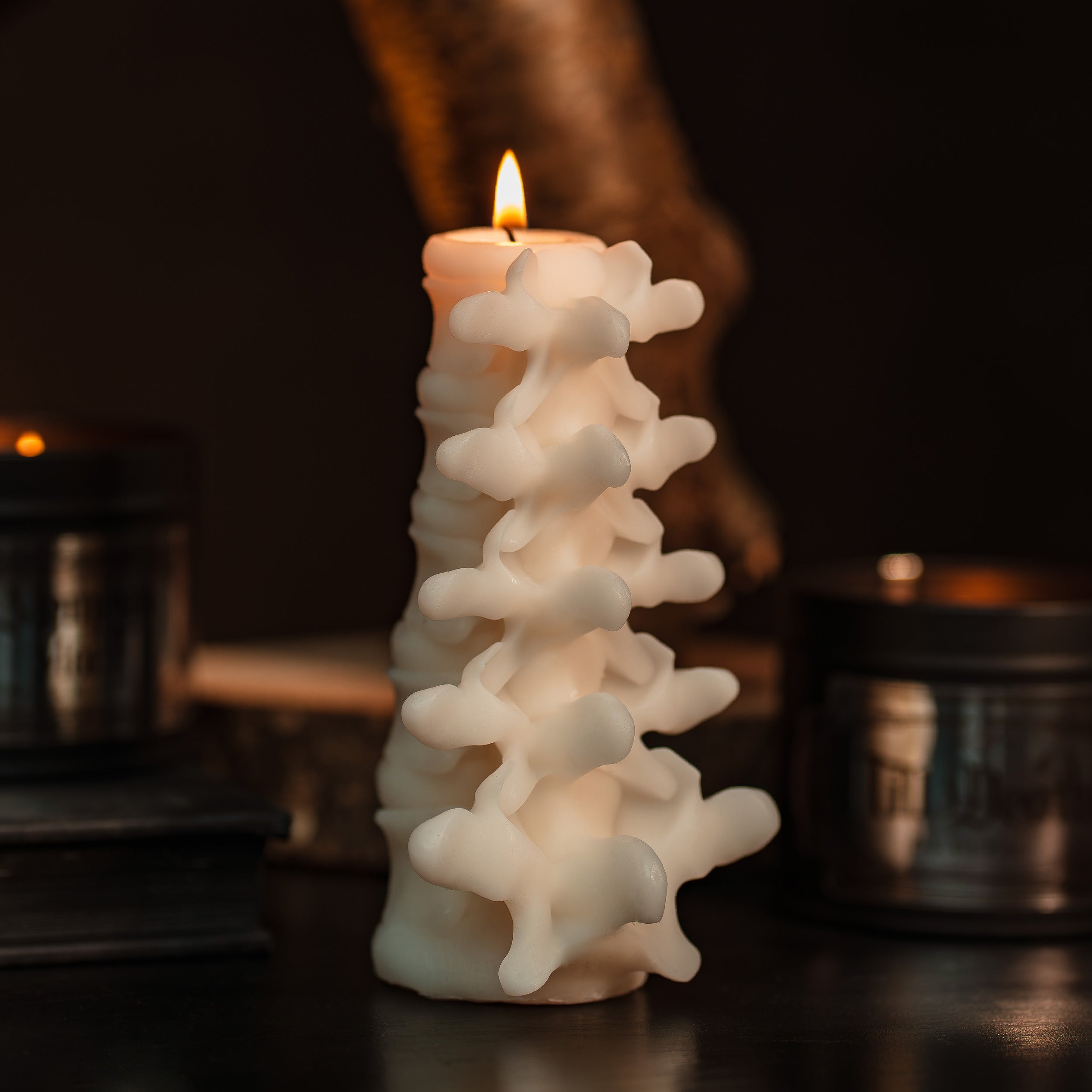 spine candle ossuary candle the blackened teeth gothic candles gothic home decor