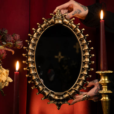 Corpus Oval Spine Mirror by The Blackened Teeth Gothic Home Decor
