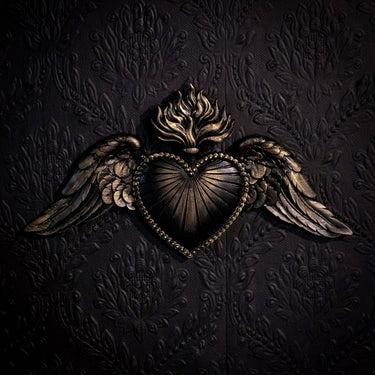 Verdour Winged Sacred Heart Plaque - The Blackened Teeth - gothic home decor