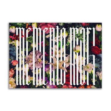 Memento Mori Floral Typography Print by The Blackened Teeth