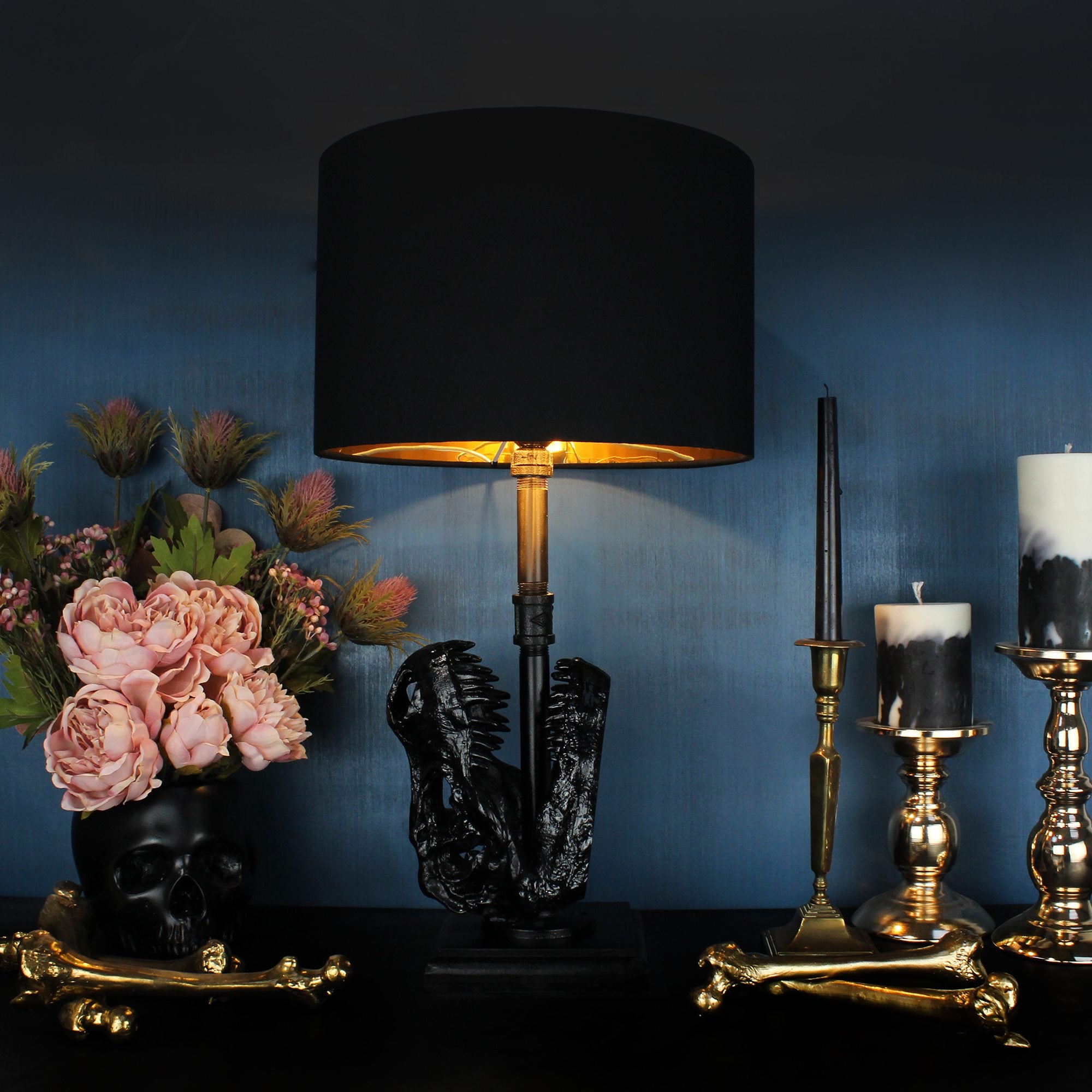The T Rex Skull Lamp The Blackened Teeth Ltd