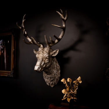 The Silver Stag Wall Statue