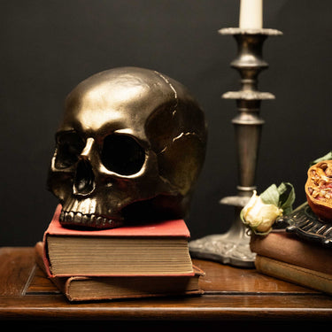 Blackened Gold Skull Ornament by The Blackened Teeth Ltd Gothic Home Decor
