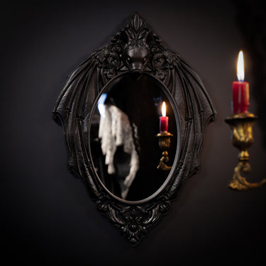 Bramwell Oval Bat Mirror Gothic Home Decor by The Blackened Teeth 