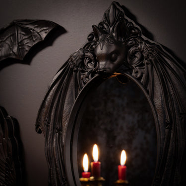 Bramwell Oval Bat Mirror Gothic Home Decor by The Blackened Teeth 