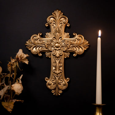 Crux Eloria Wall Hanging Cross by The Blackened Teeth Gothic Home Decor