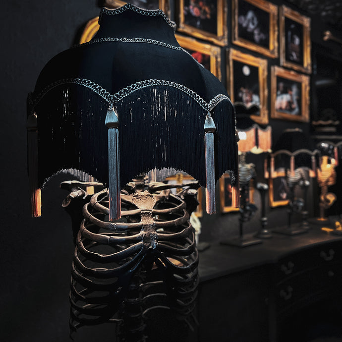 The Blackened Teeth, Skeleton Floor Lamp in our Uk Showroom
