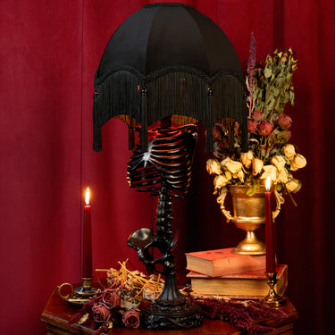 The Skeleton Table Lamp Baroque Shade by The Blackened Teeth Ltd Gothic Home Decor 