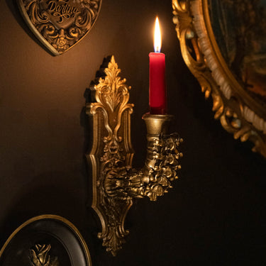 Osselle Spine Candlestick Holder Wall Sconce by The Blackened Teeth Gothic Home Decor 
