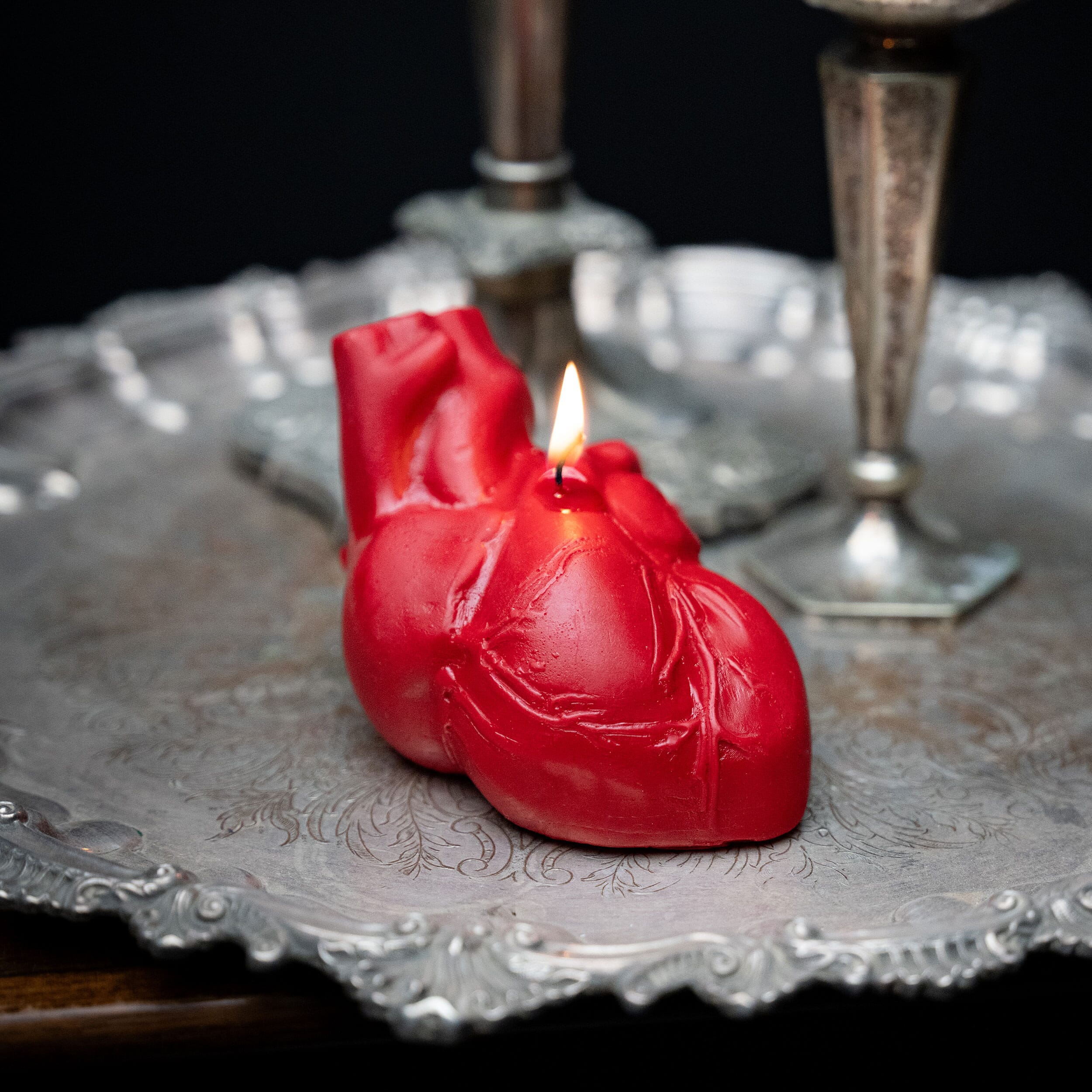 anatomical heart candle the blackened teeth gothic home decor 
