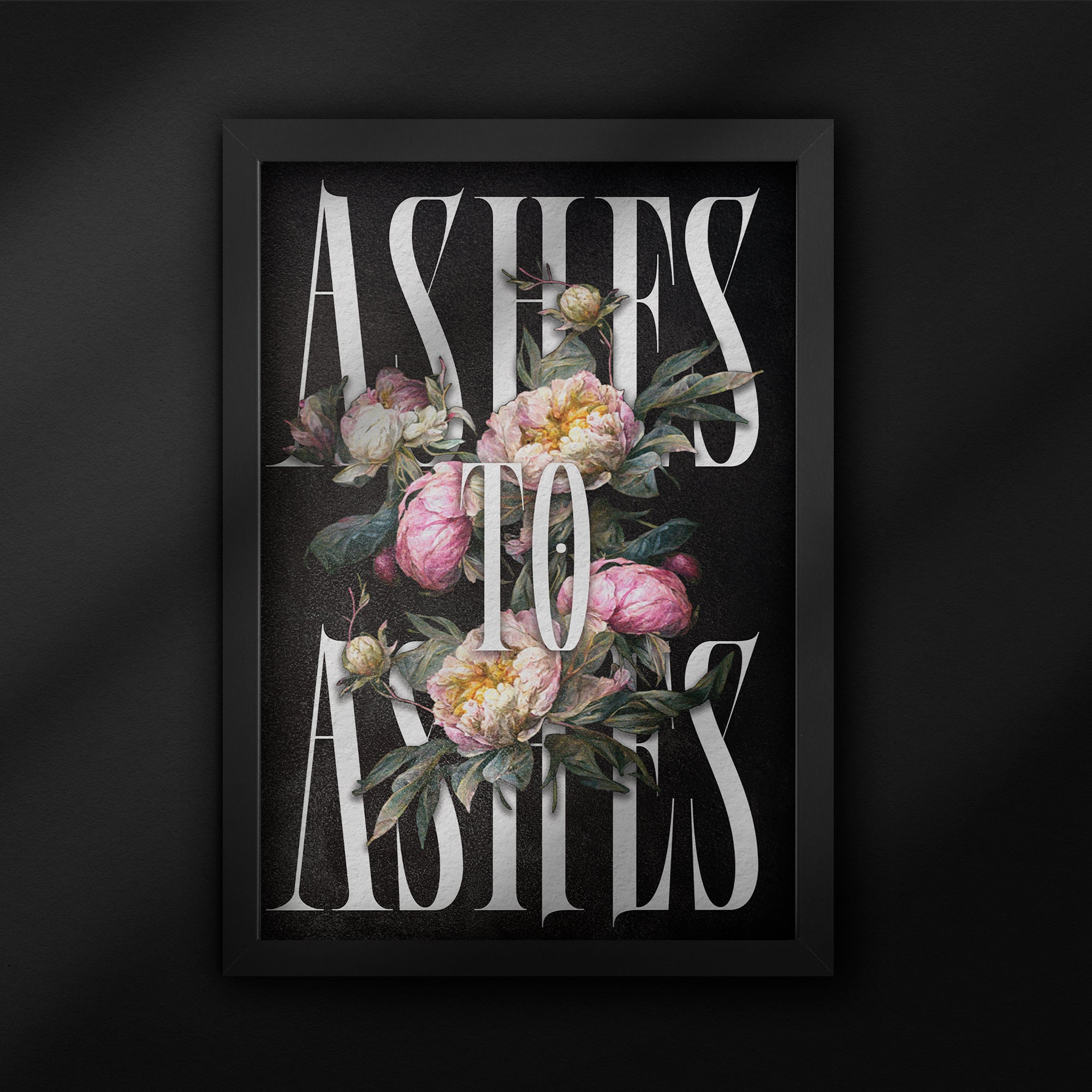 ASHES TO ASHES the end is nigh typography print by the blackened teeth gothic home decor 