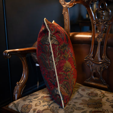 Baroque Aurelia Cushion - Red & Antique Gold