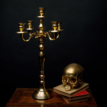 gold candelabra 5 arm the blackened teeth gothic home decor victorian decor