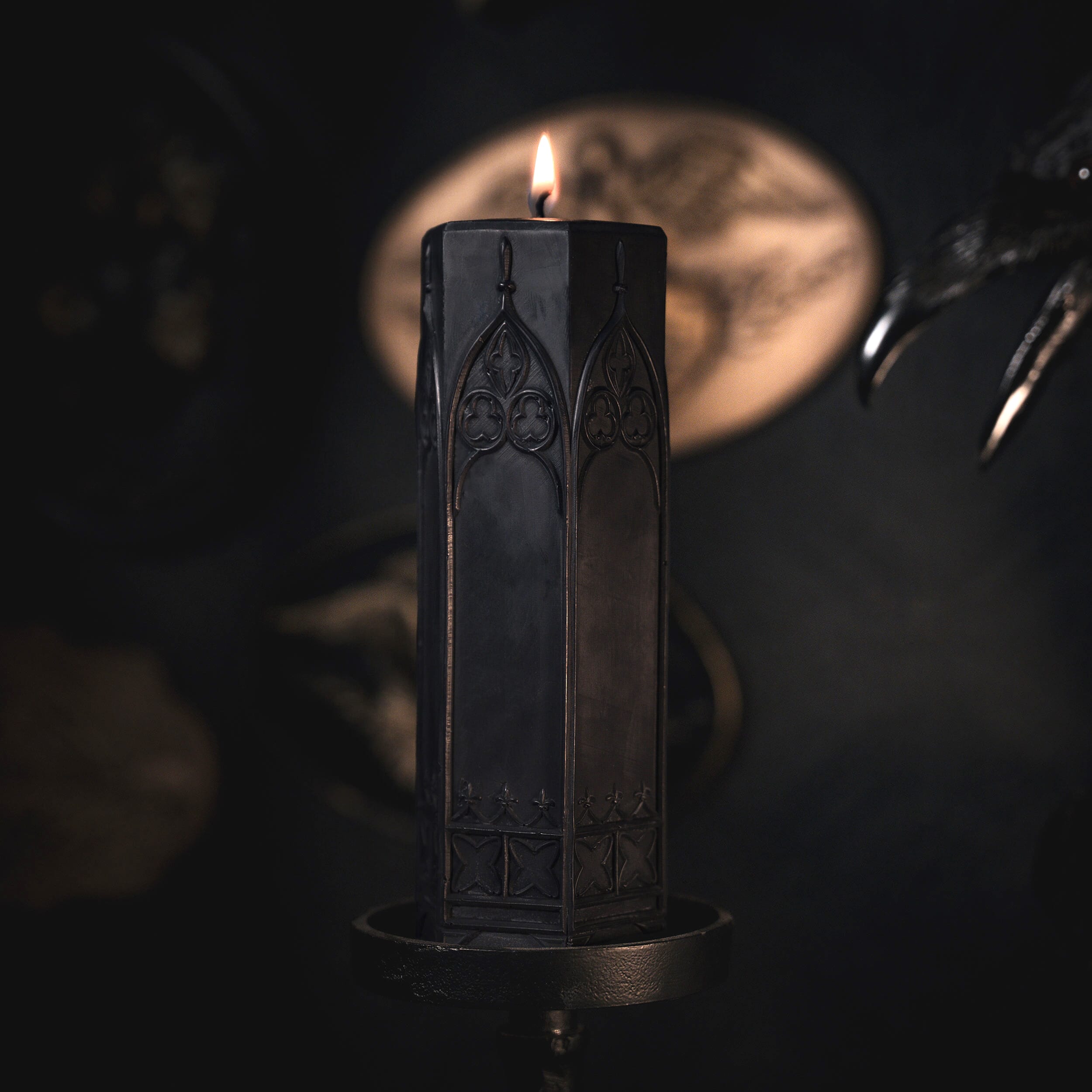 gothic cathedral pillar candle gothic candle the blackened teeth gothic homeware gothic home decorgothic cathedral pillar candle gothic candle the blackened teeth gothic homeware gothic home decor