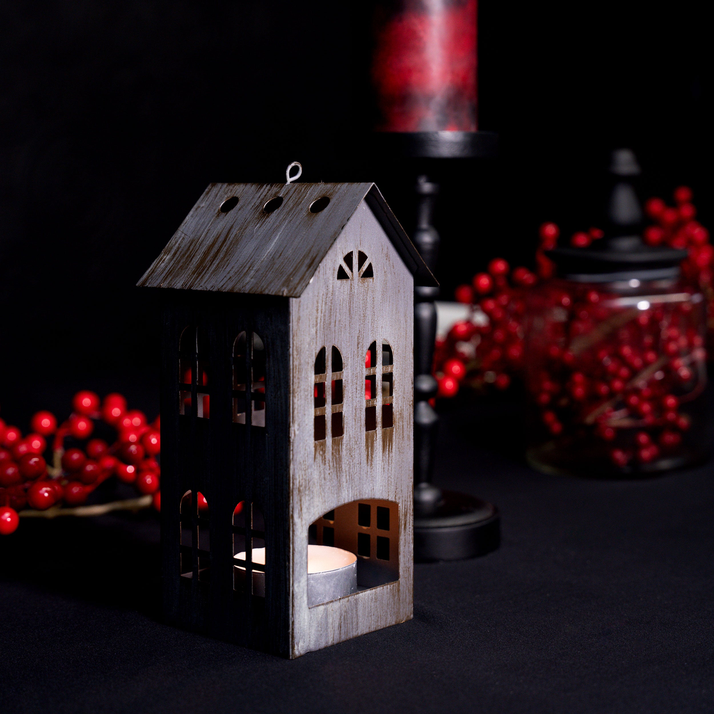Creepy Christmas House Tea Light Holder