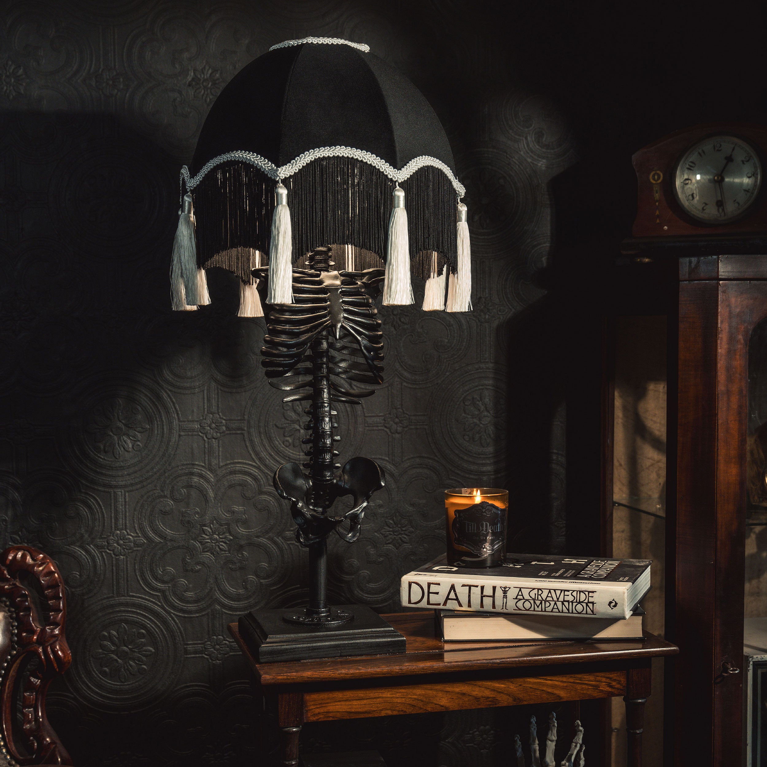 skeleton table lamp cruel edition gothic lighting gothic home decor