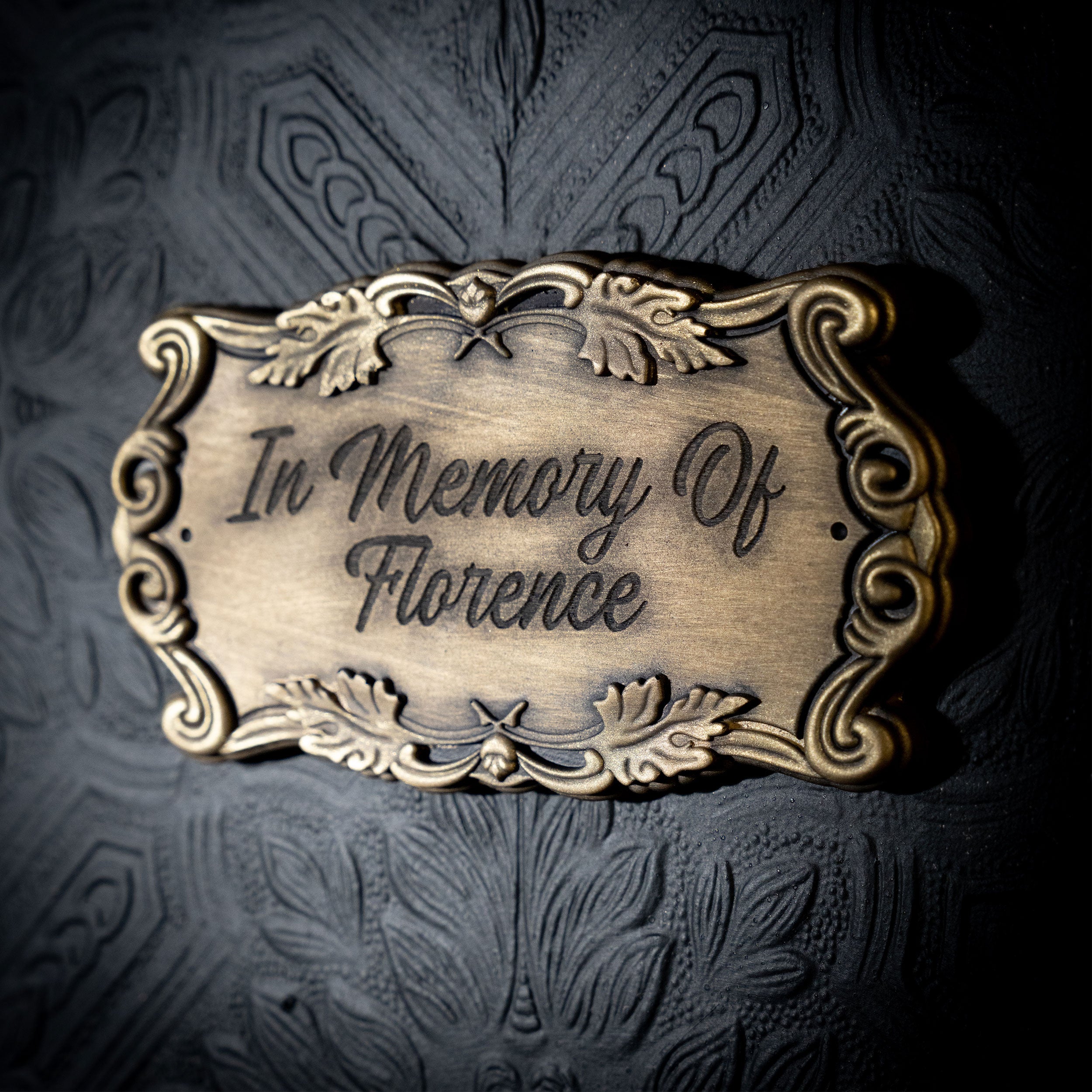 Custom Engraved Casket Plaque - Gold