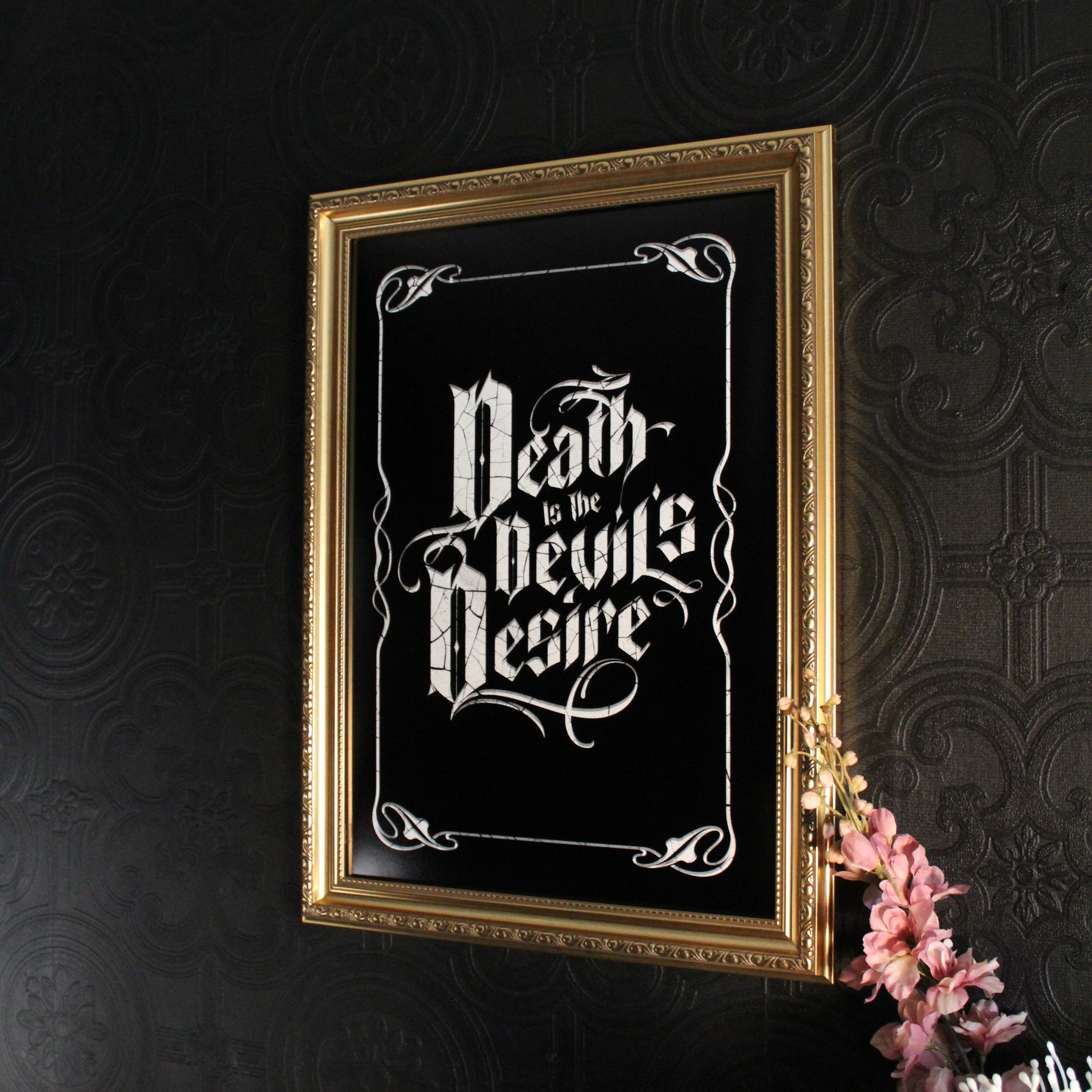 Death is the Devils Desire Typography Print  by The Blackened Teeth 